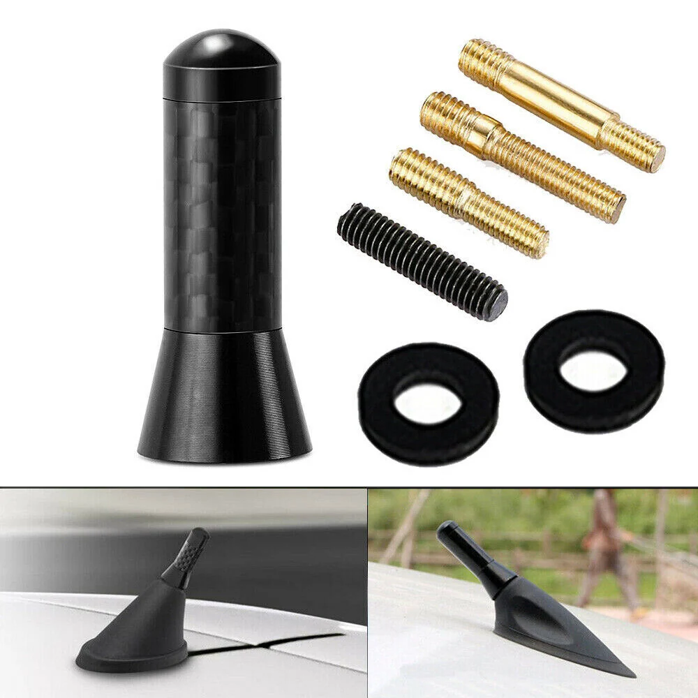3,5 cm midnight kulfiberskrue kort antenne bil AM/FM radiosignal antenne mast