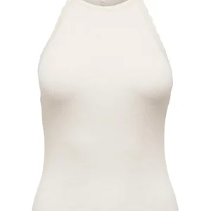 Only - Onlgemma Sl Scallop Hltneck Top Knt - 4193002 Cloud Dancer Xs