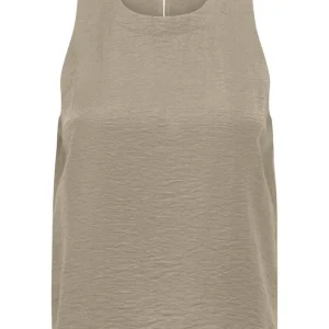 Only - Onllino S/L O-Neck Top Ox - 4938582 Oxford Tan Xs