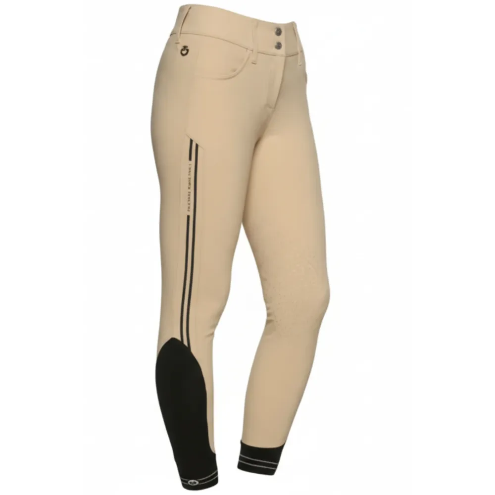 Cavalleria Toscana Embossed Strip Ridebuks M. Knægrip - Ecru