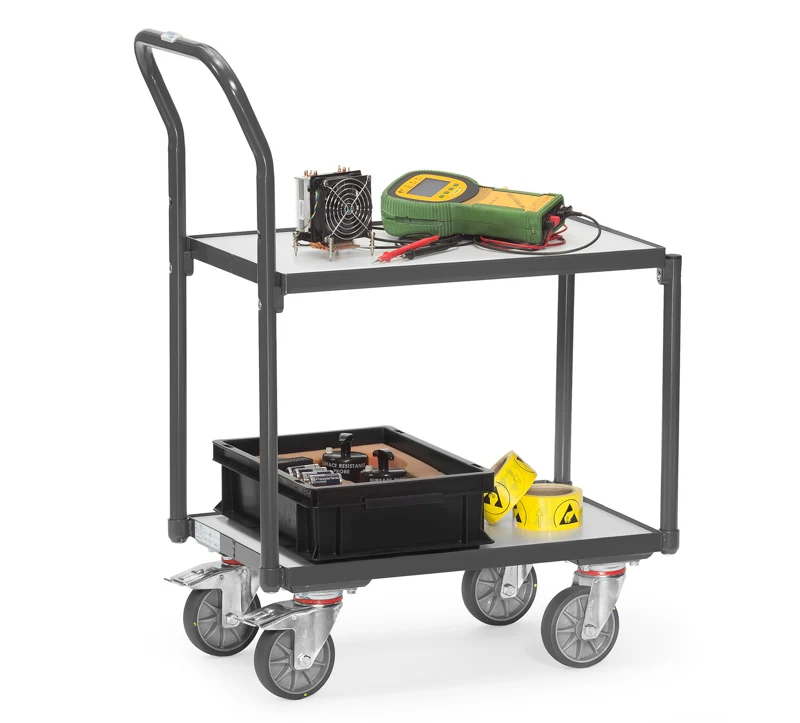 ESD Rullebord med skubbebøjle - 250 kg - 600 x 400 mm