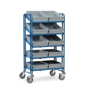 Euro-kassevogn med kasser - 820 x 610 mm - Fetra