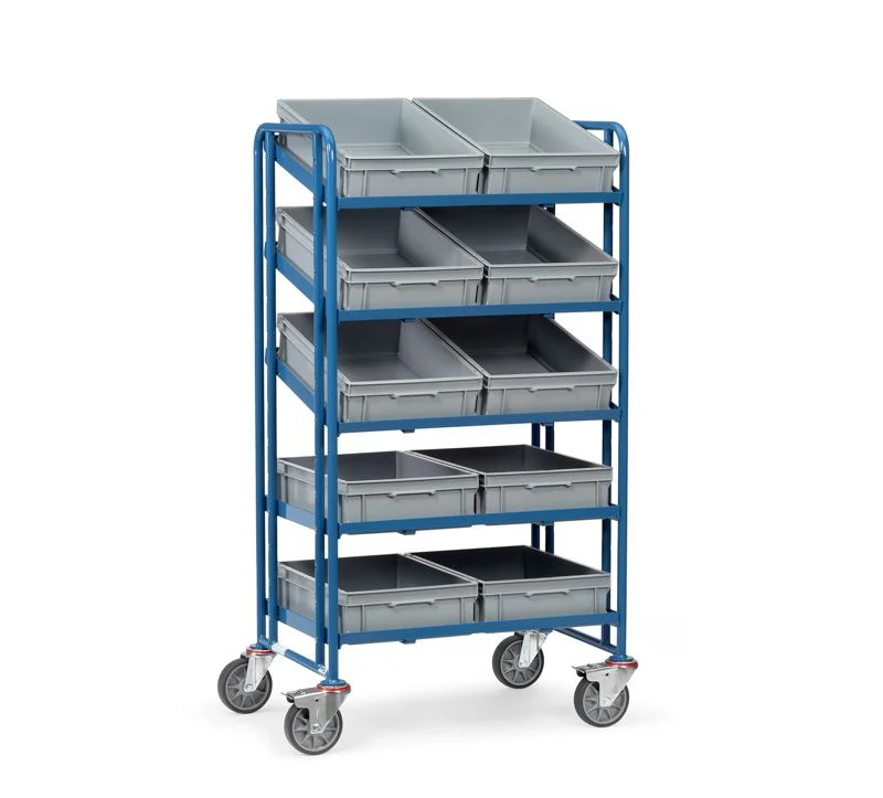 Euro-kassevogn med kasser - 820 x 610 mm - Fetra