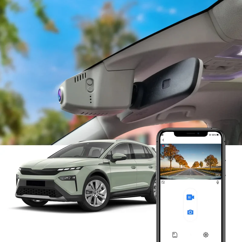 FITCAMX Dash Cam til Skoda Elroq 2025-2026 Graa
