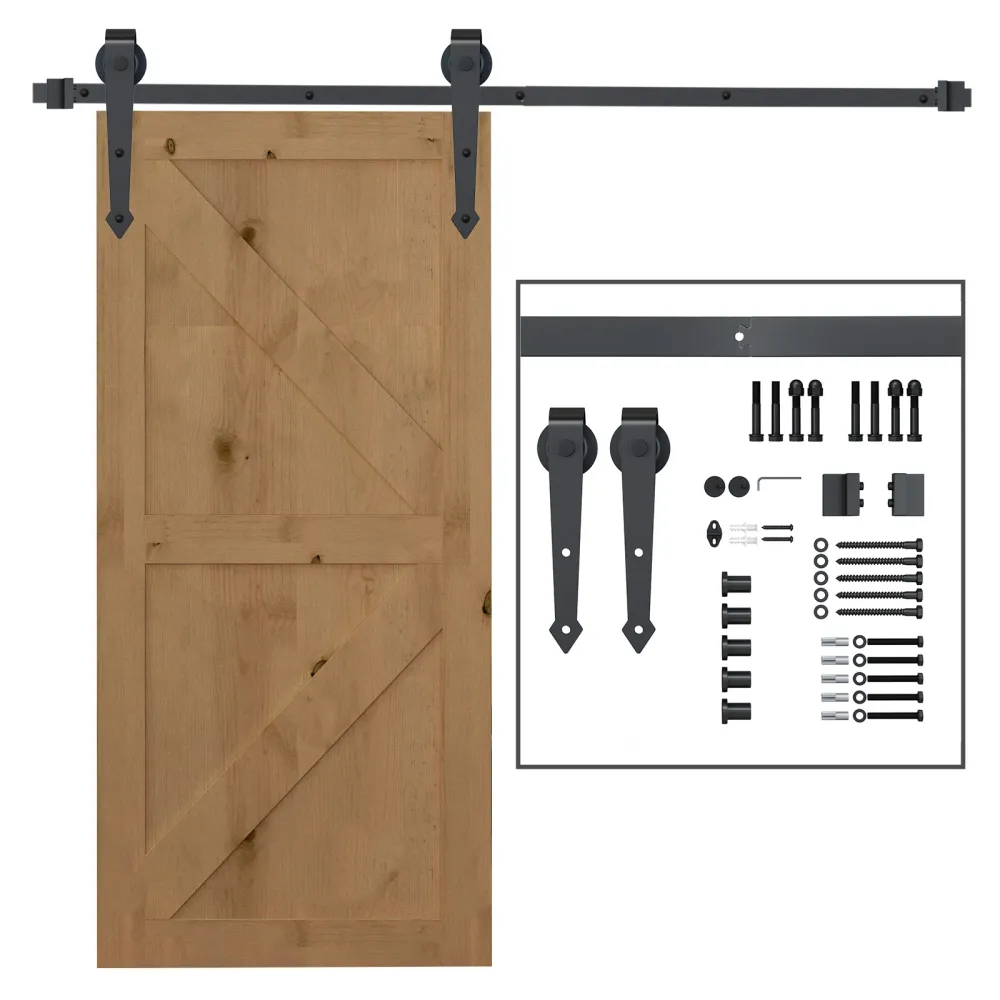 Glideskinnesæt til skydedøre, all-metal, 2 m, maks. 100 kg lasteevne, brun