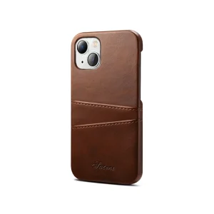 iPhone 14 - NX Design™ Læder Cover M. Kortholder - Brun
