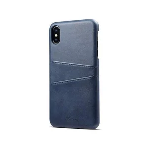 iPhone XS Max - NX Design™ Læder Cover M. Kortholder - Blå