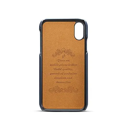 iPhone XS Max - NX Design™ Læder Cover M. Kortholder - Blå