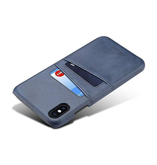 iPhone XS Max - NX Design™ Læder Cover M. Kortholder - Blå