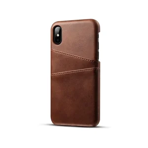 iPhone XS Max - NX Design™ Læder Cover M. Kortholder - Brun