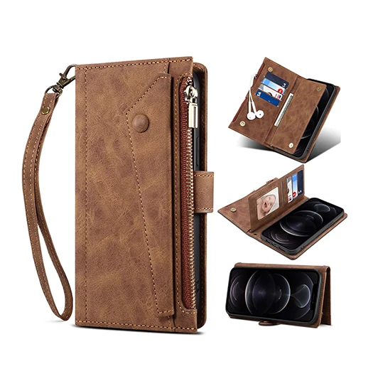 iPhone XS Max - ESEBLE™ Vegan-Læder Cover Etui M. Pung - Brun