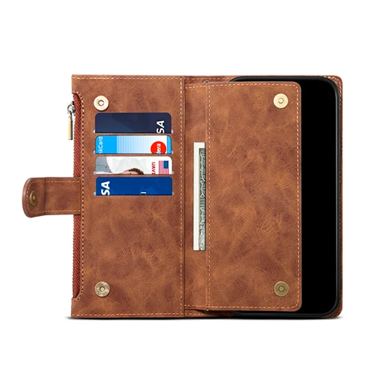 iPhone XS Max - ESEBLE™ Vegan-Læder Cover Etui M. Pung - Brun