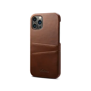 iPhone 14 Pro Max - NX Design™ Læder Cover M. Kortholder - Brun
