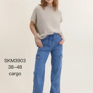 Ladder Rack Cargo jeans med elastisk i taljen 38