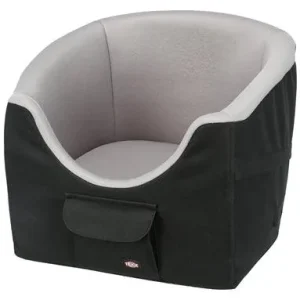 Trixie Hondenmand Auto – Zwart/Grijs – 45 x 42 x 39 cm – Verhoogd Autostoeltje tot 8 kg met Korthouder