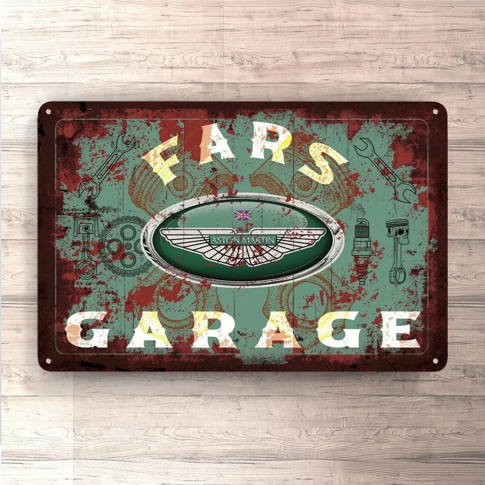 Aston Martin Fars Garage Timeless Skilte, Musemåtte, Dørmåtte
