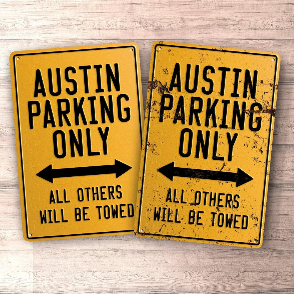 Austin Parking Only Skilte, Musemåtte, Dørmåtte 2 Decals