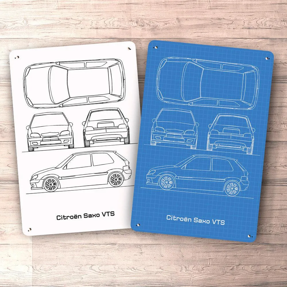 Citroen Saxo Vts Blueprint Skilte, Musemåtte, Dørmåtte Hvid