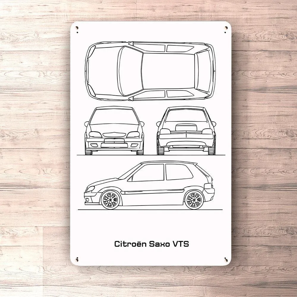 Citroen Saxo Vts Blueprint Skilte, Musemåtte, Dørmåtte Hvid