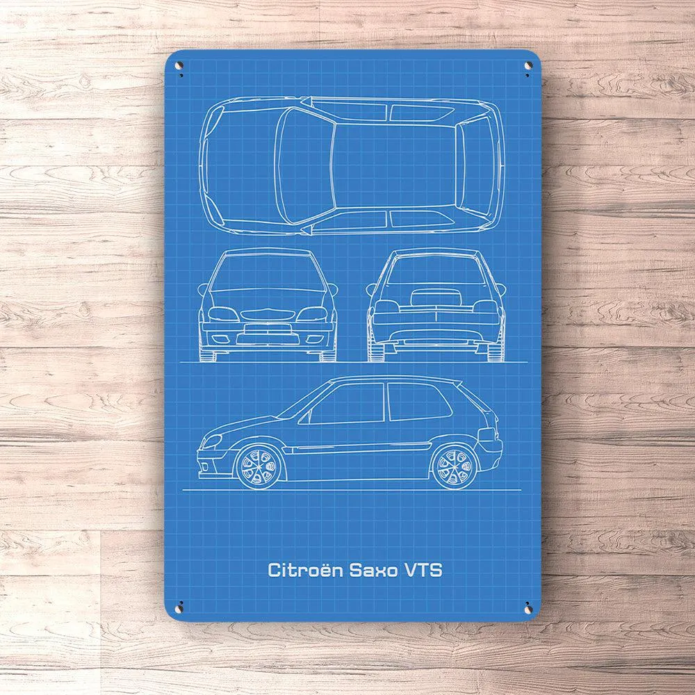 Citroen Saxo Vts Blueprint Skilte, Musemåtte, Dørmåtte Hvid