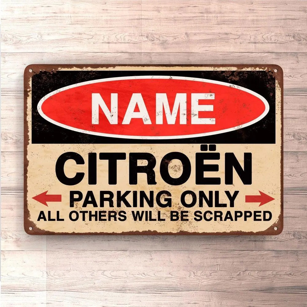 Custom Text Citroën - Parking Only - Skilte, Musemåtte, Dørmåtte