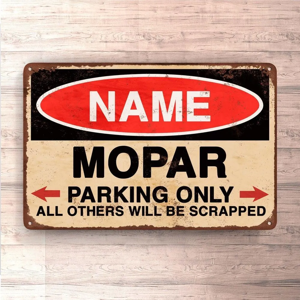 Custom Text Mopar - Parking Only - Skilte, Musemåtte, Dørmåtte