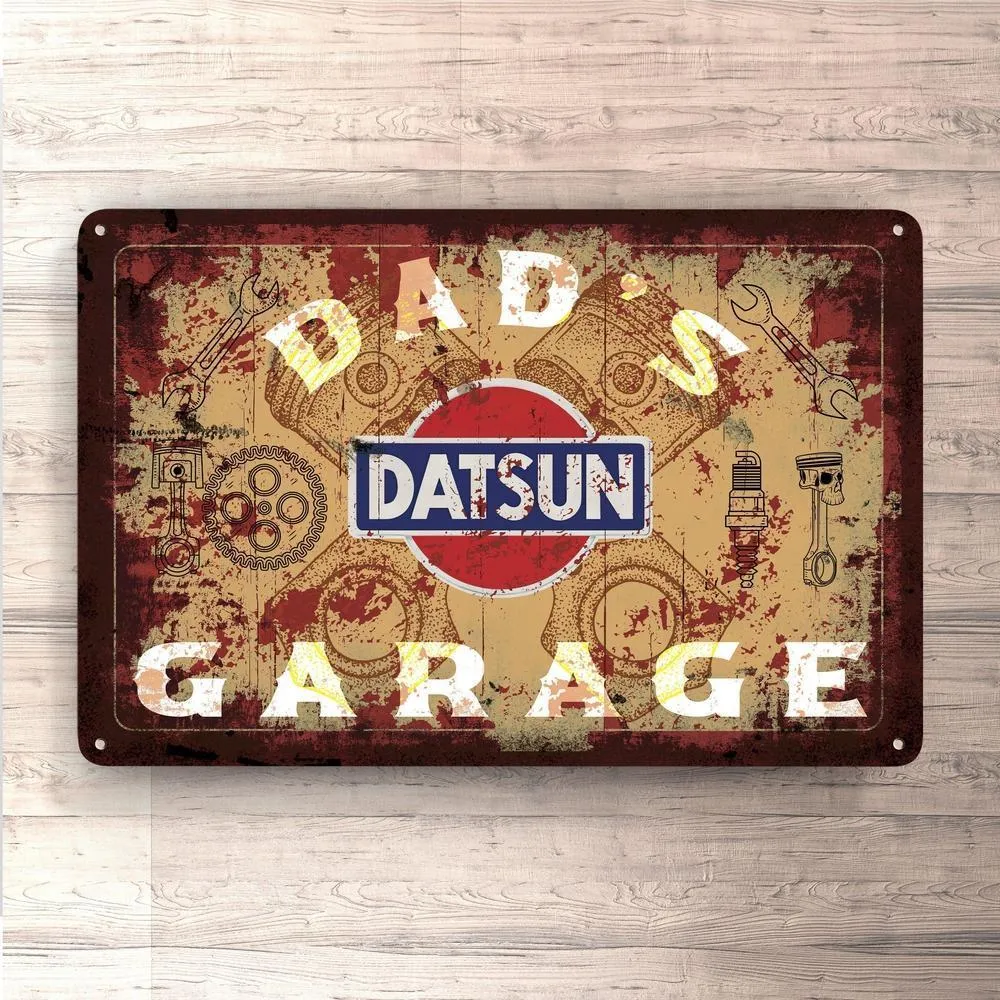 Datsun Dads Garage Timeless Skilte, Musemåtte, Dørmåtte Car Shows