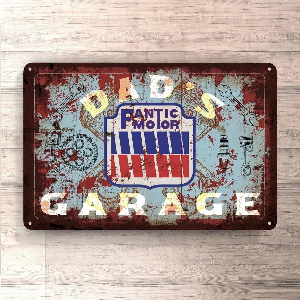 Fantic Motors Dads Garage Retro Skilte, Musemåtte, Dørmåtte