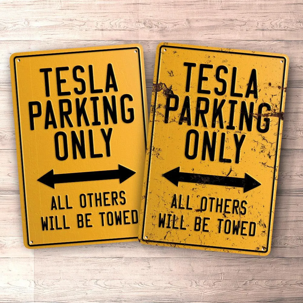 High-Visibility Reflective Tesla Parking Only Skilte, Musemåtte, Dørmåtte