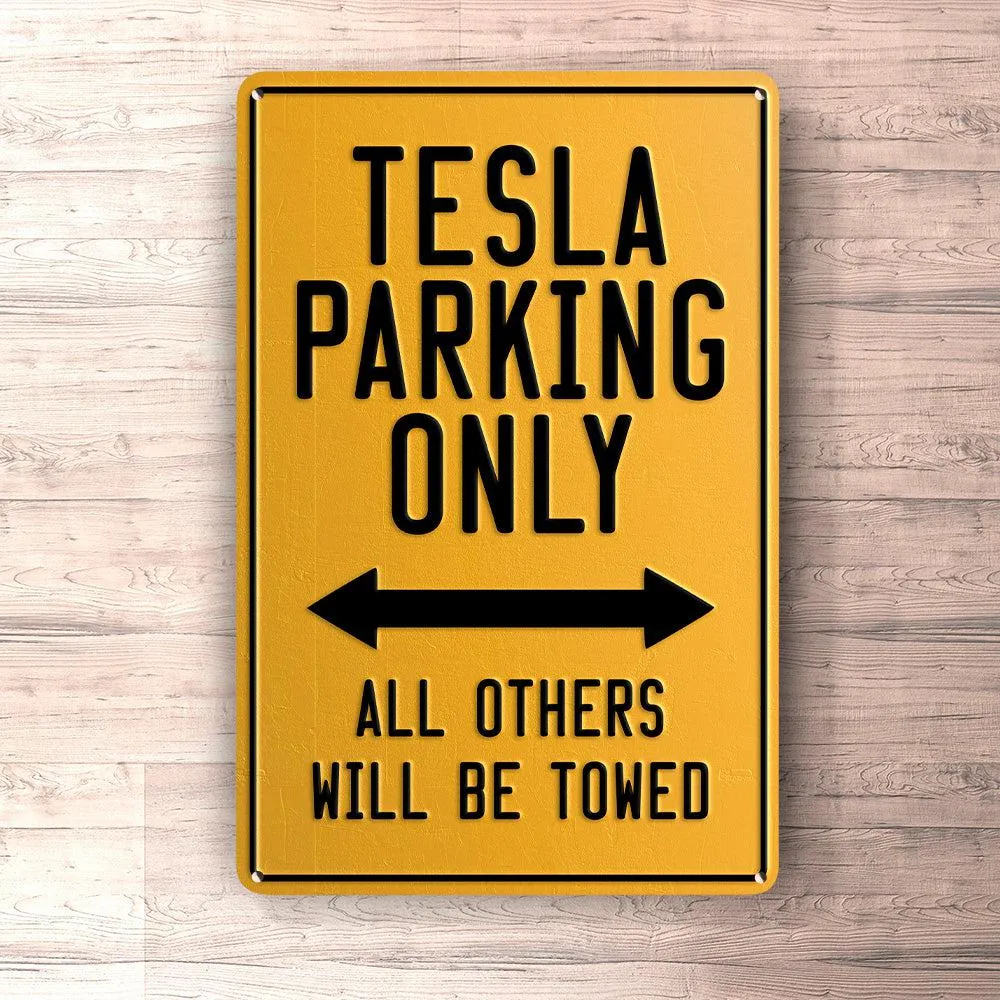 High-Visibility Reflective Tesla Parking Only Skilte, Musemåtte, Dørmåtte