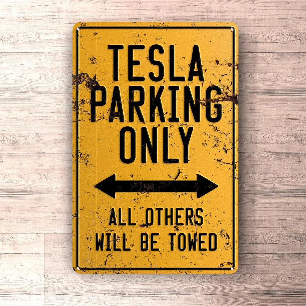 High-Visibility Reflective Tesla Parking Only Skilte, Musemåtte, Dørmåtte
