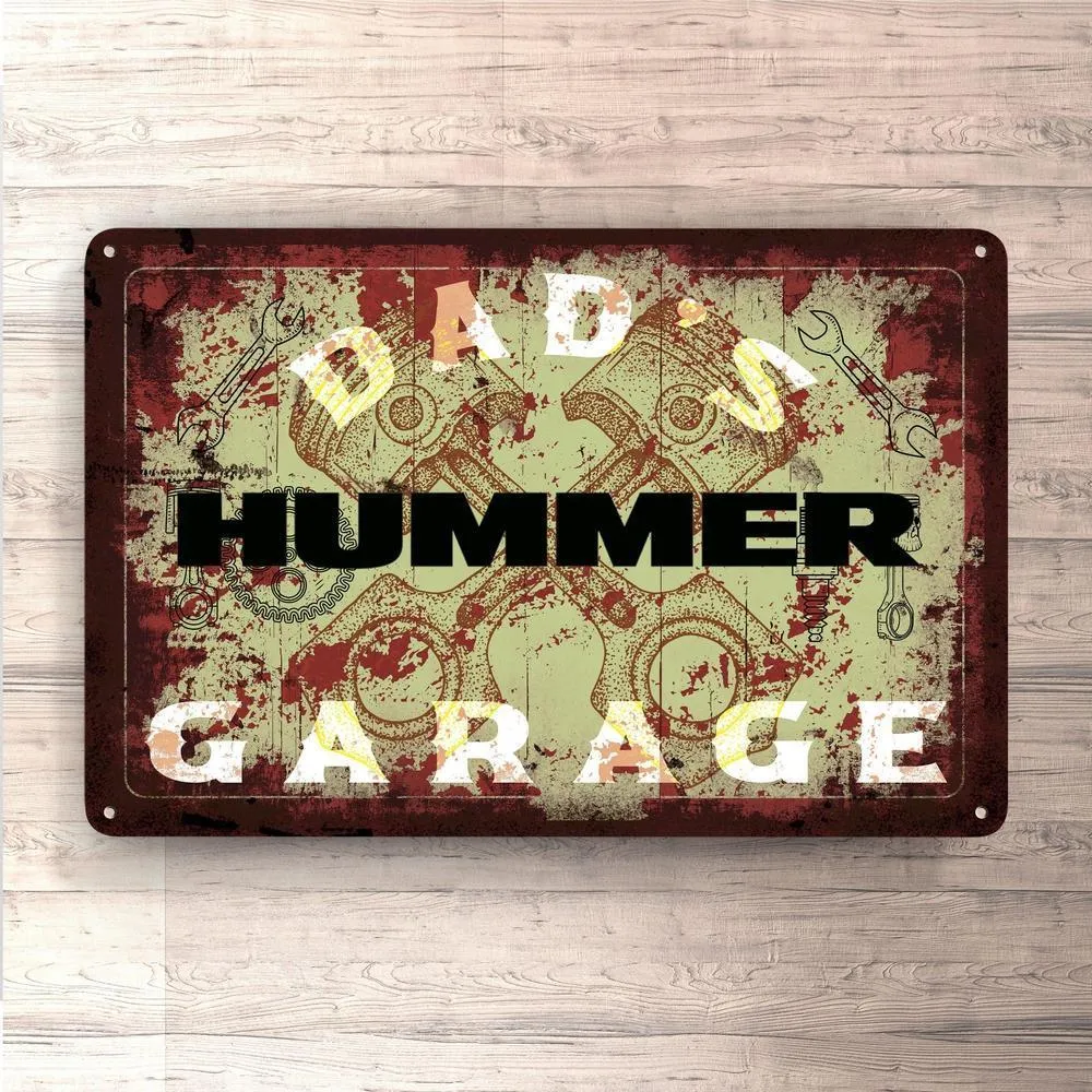 Hummer Dads Garage Retro Skilte, Musemåtte, Dørmåtte