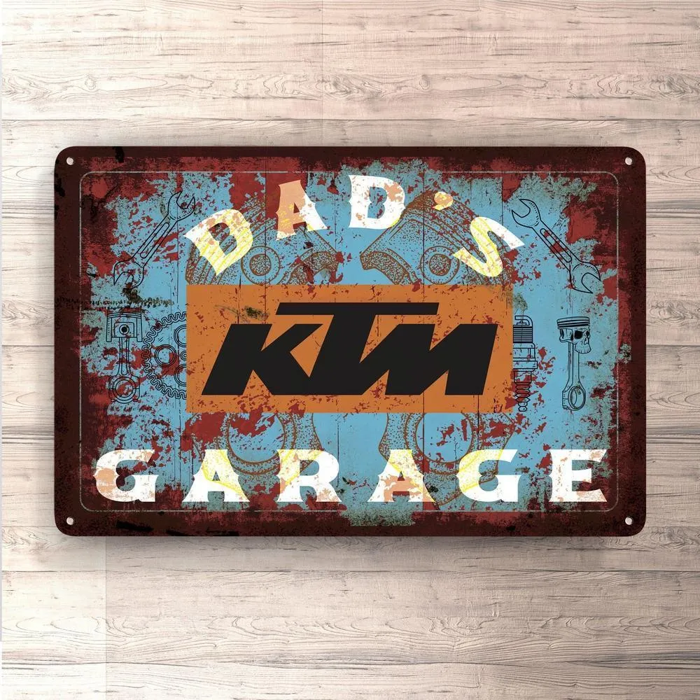 Ktm Dads Garage Heritage Skilte, Musemåtte, Dørmåtte Ages 16+