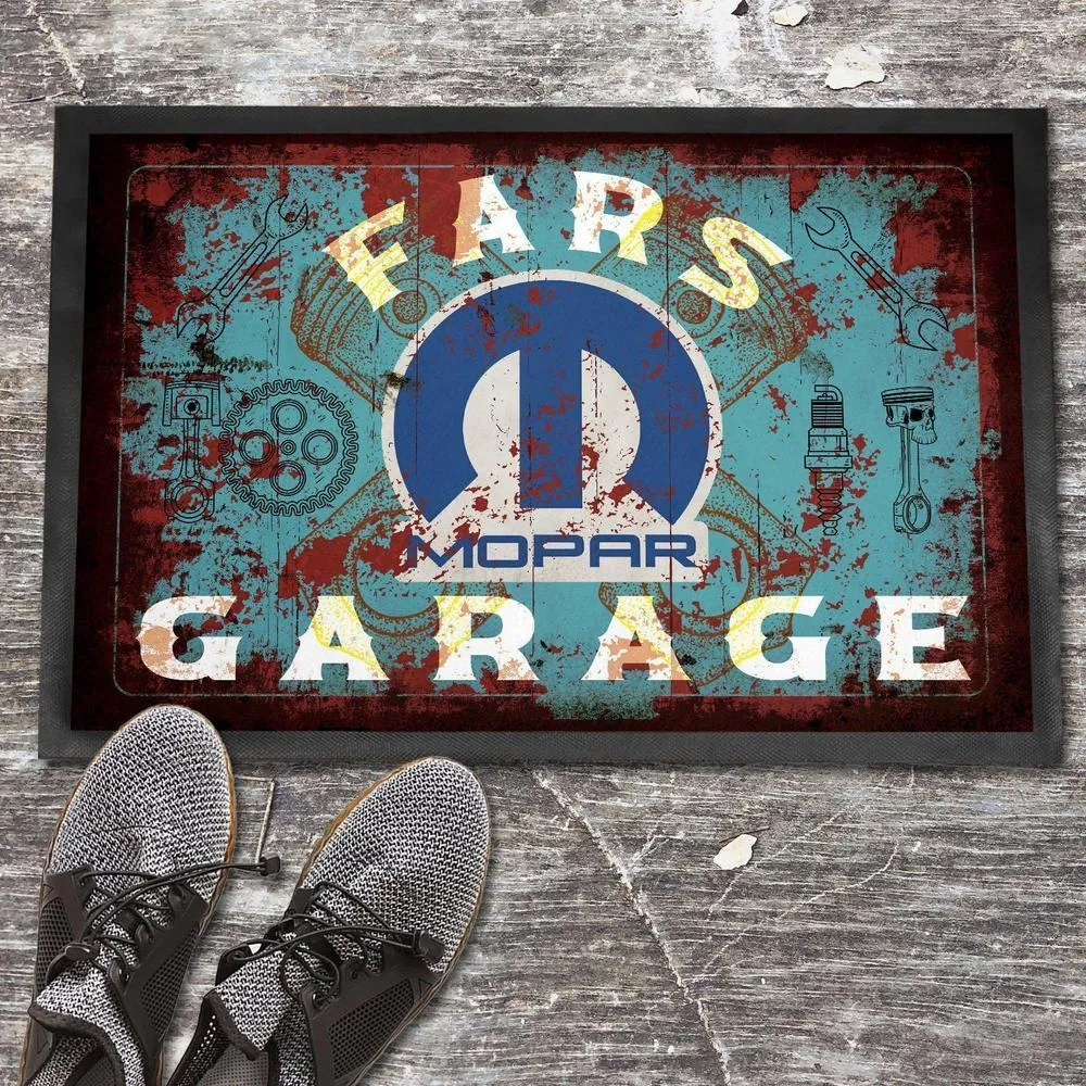 Mopar Fars Garage Retro Skilte, Musemåtte, Dørmåtte