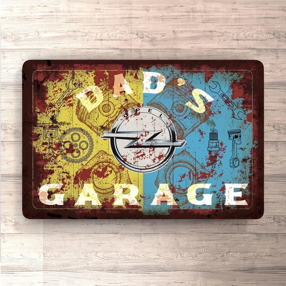Opel Dads Garage Old-school Skilte, Musemåtte, Dørmåtte