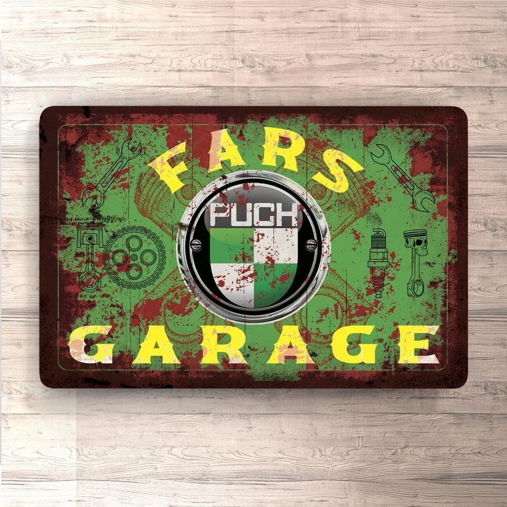 Puch Fars Garage Old-style Skilte, Musemåtte, Dørmåtte
