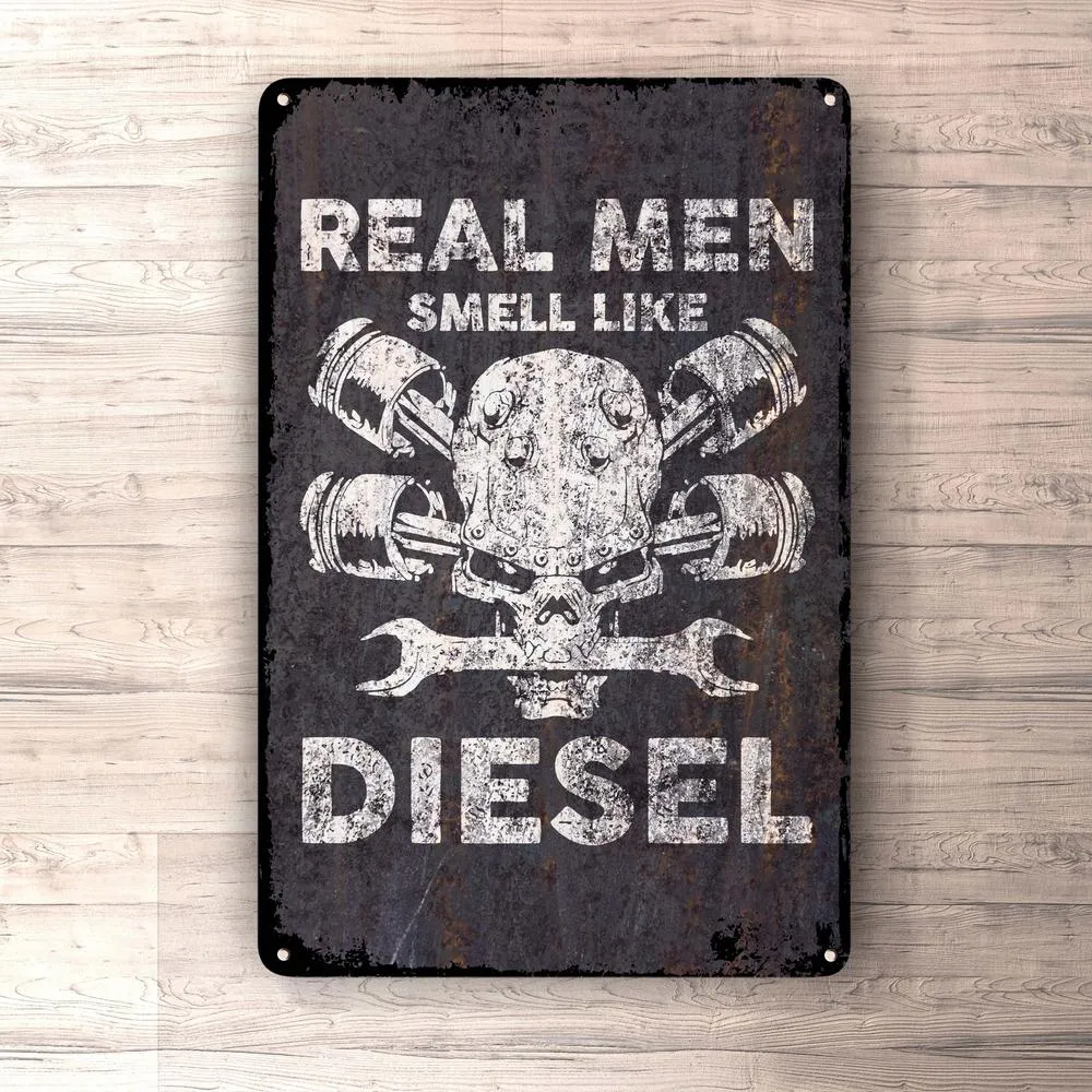 Real Men Smell Like Diesel Skilte, Musemåtte, Dørmåtte Ages 16+
