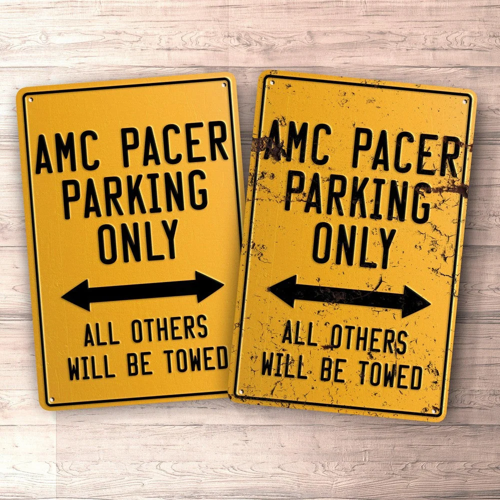 Reflective Vinyl Amc Pacer Parking Only Skilte, Musemåtte, Dørmåtte