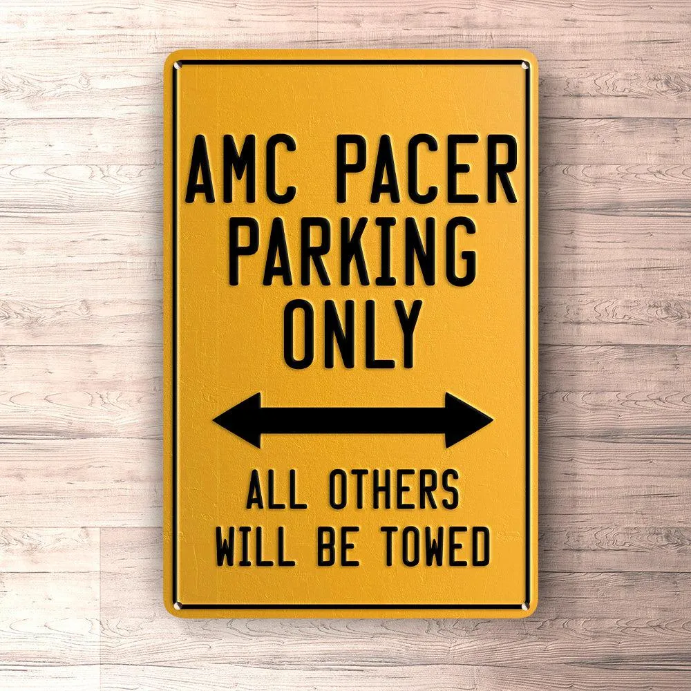 Reflective Vinyl Amc Pacer Parking Only Skilte, Musemåtte, Dørmåtte