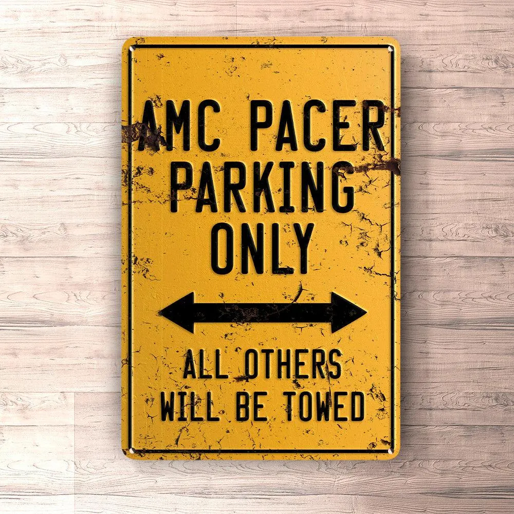 Reflective Vinyl Amc Pacer Parking Only Skilte, Musemåtte, Dørmåtte
