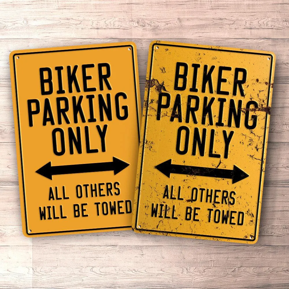 Vinduesstatisk Klister Biker Parking Only Skilte, Musemåtte, Dørmåtte
