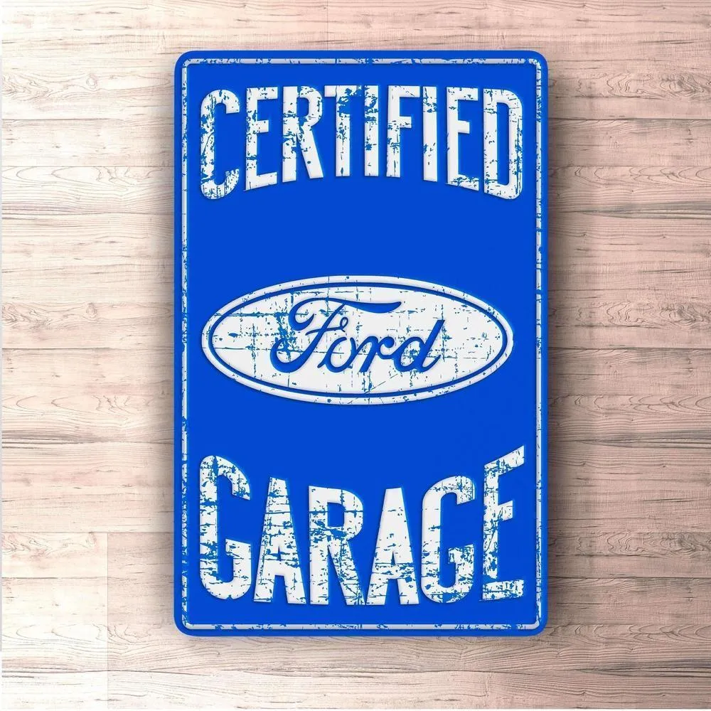 Vinduesstatisk Klister Ford Certified Garage Skilte, Musemåtte, Dørmåtte