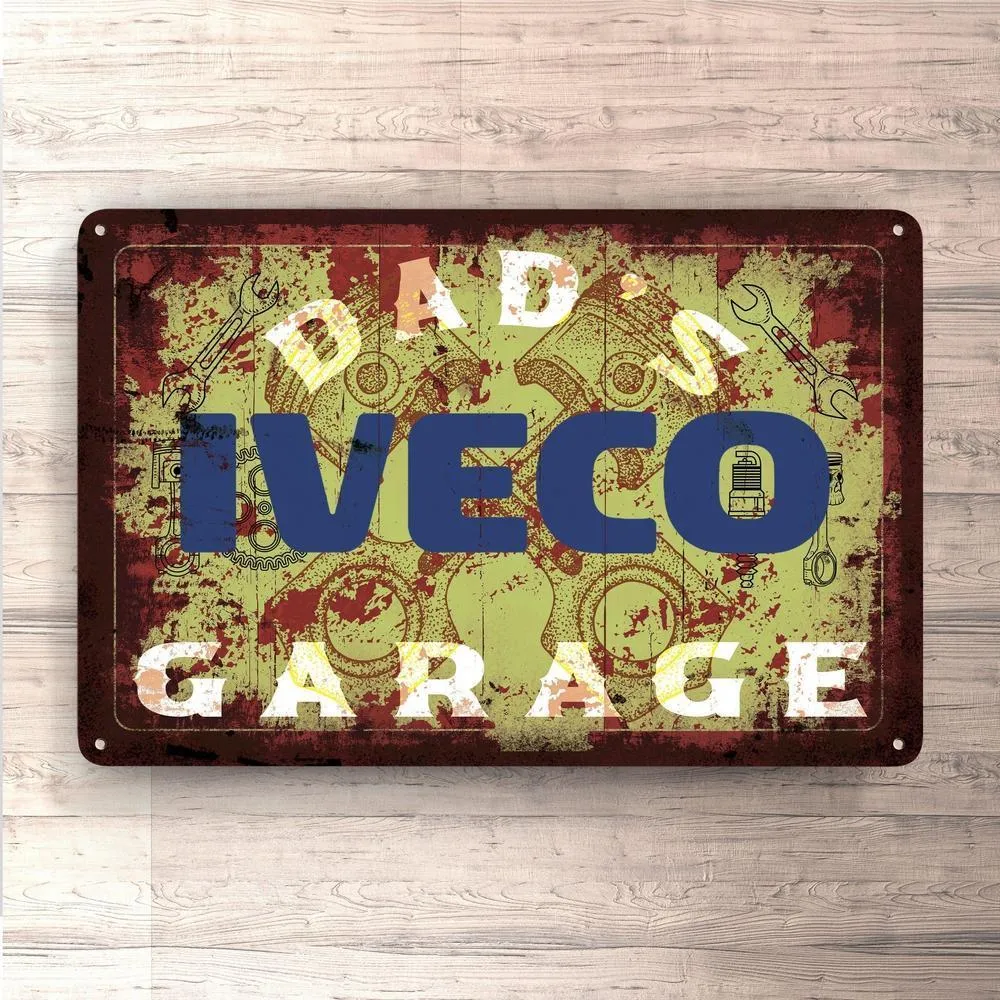Vinduesstatisk Klister Iveco Dads Garage Timeless Skilte, Musemåtte, Dørmåtte