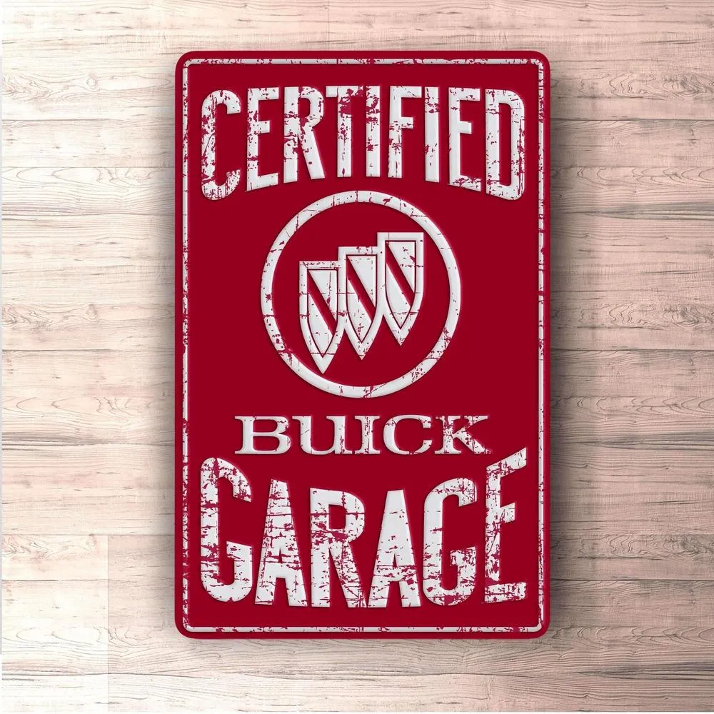 Weather-Resistant Vinyl Buick Certified Garage Skilte, Musemåtte, Dørmåtte