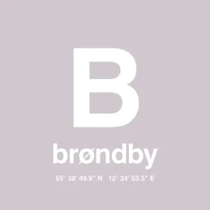 plakat: byplakat brøndby med koordinater - dusty lilac 60