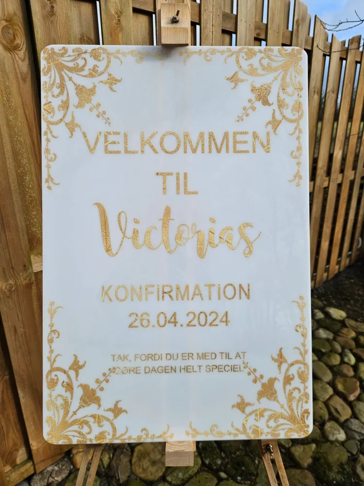 Velkomstskilt i pleksiglas – Luxury Edition 60x40