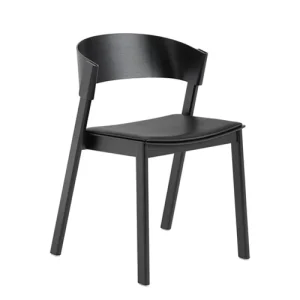 Muuto Cover Side Chair - Charcoal Eg · Sort Læder | UV Protected |