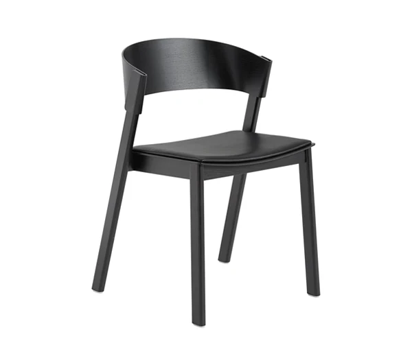 Muuto Cover Side Chair - Charcoal Eg · Sort Læder | UV Protected |