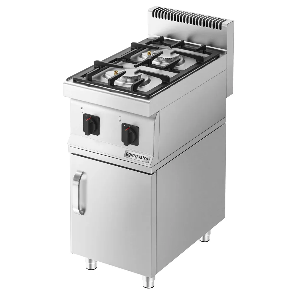 Gaskogebord 2 Brænder (10 kW) med pilot flamme - inkl. understel med 1 dør