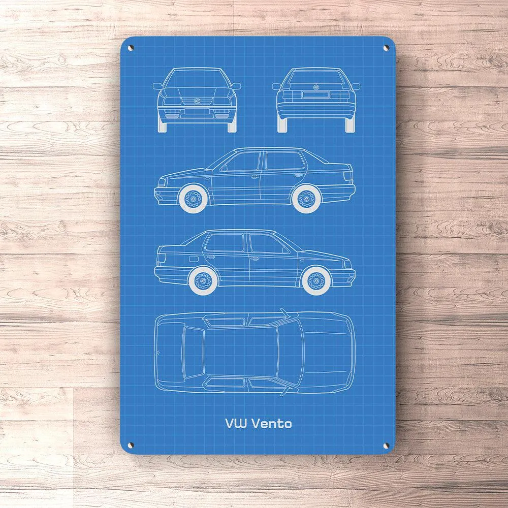 Volkswagen VW Vento Blueprint Skilte, Musemåtte, Dørmåtte Adhesive Kit